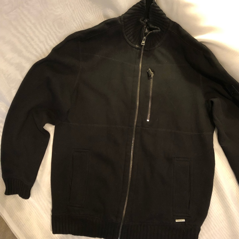 Calvin Klein Men's Black Full Zip Sweater